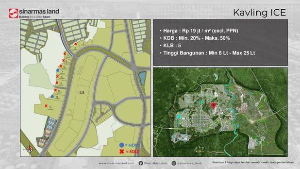 Kavling Komersial ICE Lokasi Premium Dekat Jalan di BSD City