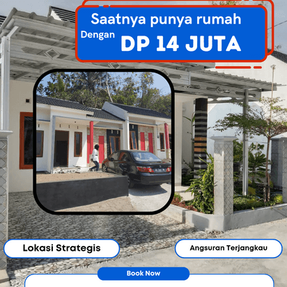 promo rumah JOGJA, DP 14 JUTA, ANGSURAN 1 JUTAAN