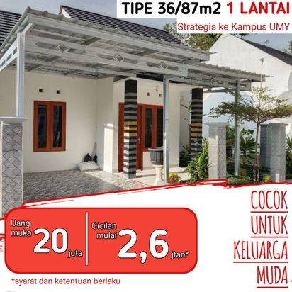  PERUMAHAN JOGJA UNIT TERBATAS DEKAT KOTA DP 13 JUTA, FREE BIAYA BALIK NAMA