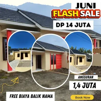 RUMAH MURAH DP 14 JUTA, FREE BIAYA BALIK NAMA