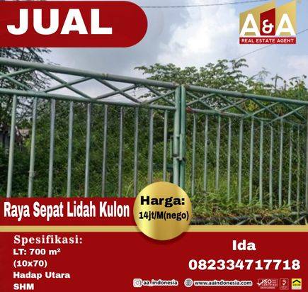 DIJUAL TANAH WILAYAH RAYA SEPAT LIDAH KULON SURABAYA BARAT