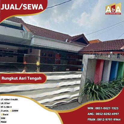 RUMAH DI RUNGKUT ASRI TENGAH SURABAYA TIMUR