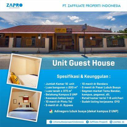Jual guest house di padang