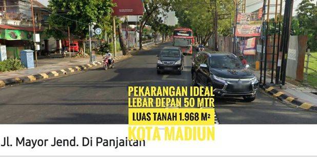 DIJUAL Tanah Pekarangan LD 50 mtr, Jl. Mayjen DI Panjaitan-Kota MADIUN, Bagus