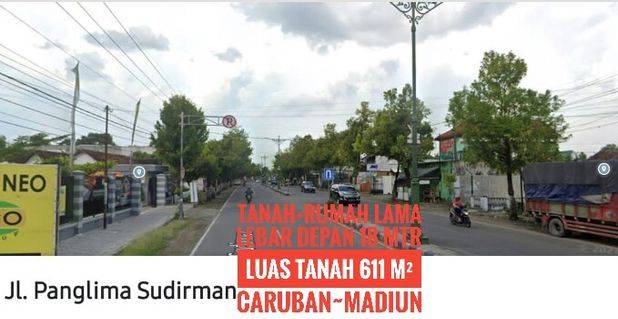 JUAL Tanah+Bangunan LD 18 mtr, PangSud Caruban-MADIUN, Baguss