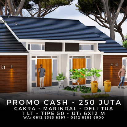 [ 250 JUTA - PROMO CASH ] - RUMAH CANTIK MINIMALIS - CAKRA MARINDAL DELI TUA - DEKAT PERUMAHAN SAM CITY