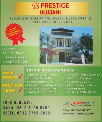 Cluster Baru GS PRESTIGE ULUJMAI, Jakarta Selatan
