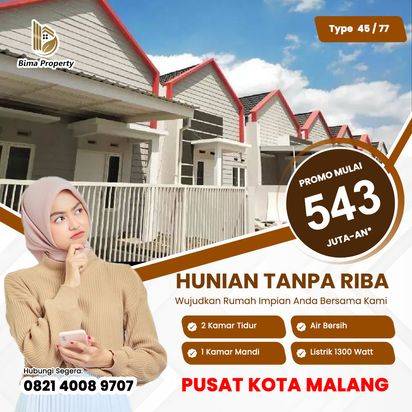 RUMAH MEWAH PUSAT KOTA MALANG TANPA RIBA