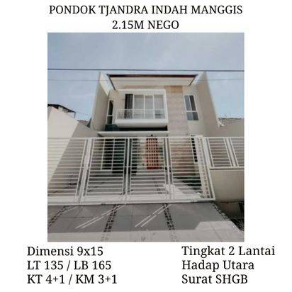RUMAH MODERN 2 LANTAI LOKASI PONDOK TJANDRA INDAH MANGGIS