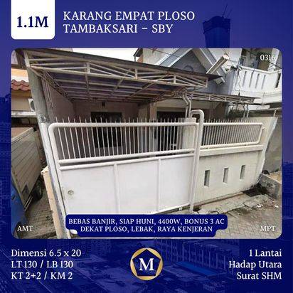 RUMAH BEBAS BANJIR SIAP HUNI MURAH DEKAT KENJERAN