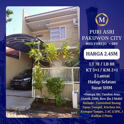 RUMAH 2 LANTAI LOKASI STRATEGIS PAKUWON CITY SURABAYA