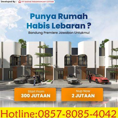 Rumah 2lantai SHM di kodya bandung strategis bebas banjir 398jt23