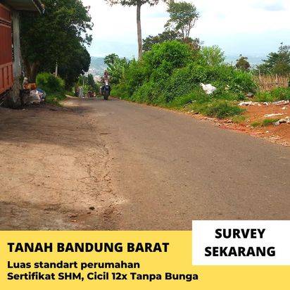 Jual Tanah Bandung Barat 1.7 Juta/m2 Sertifikat SHM