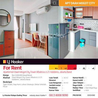 Apartemen Daan Mogot City Tower Albatross Lt.21 Kalideres, Jakarta Barat