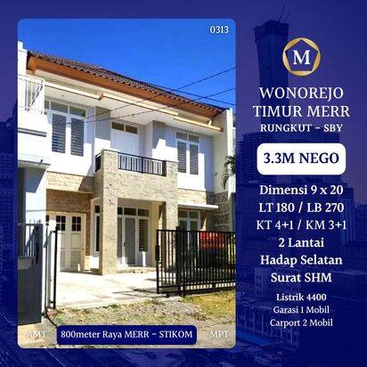 Jual Rumah Wonorejo Timur MERR Rungkut Dekat STIKOM, Raya MERR, Hotel Gunawangsa , IPH Schools East , Superindo , Baruk , Medokan Semampir , Apartemen Gunawangsa