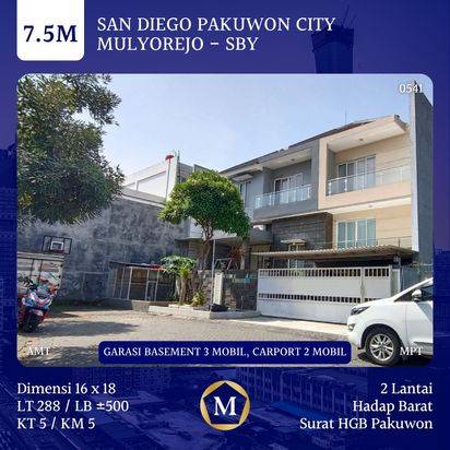 Jual Rumah San Diego Pakuwon City Dekat Griya Asri Perum San Antonio Pakuwon City Gloria 2 Xin Zhong Universitas Widya Mandala Hokky Laguna Regency ITS Pakuwon City Mall Papaya Villa Westwood Riviera
