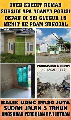 Take over kredit rumah subsidi murah sei glugur 15 menit ke sunggal medan