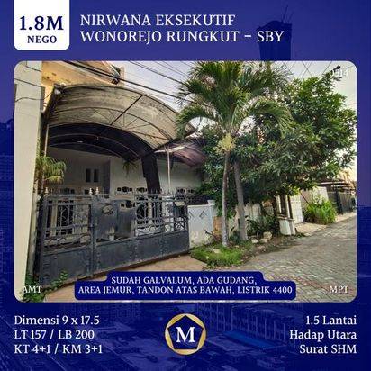 Rumah nirwana eksekutif wonorejo siap huni surabaya timur dkt merr