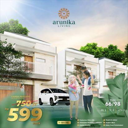 PROMO TERBATAS ! Rumah 2 Lantai di Cibiru Harga Mulai 599 juta all in free 10 item furnished