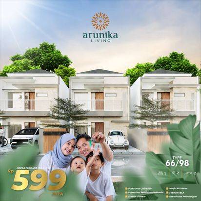 BONUS MENARIK ! Rumah 2 Lantai di Cibiru Harga Mulai 599 juta all in free 10 item furnished