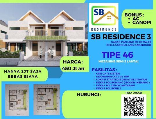Dijual Rumah Type Mezanine SBR3 Citayam