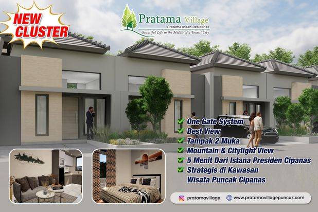 Jual Rumah Villa View Gunung Gede Pangrango di Cipanas Puncak