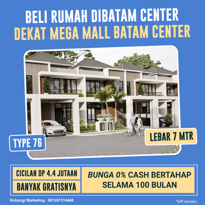 rumah 2 lantai batam center dekat mega mall dan bank BTN