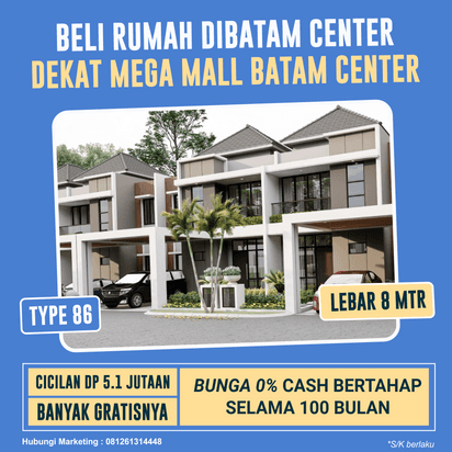 Rumah 2 lantai lebar, cicilan terjangkau, dekat kemana saja