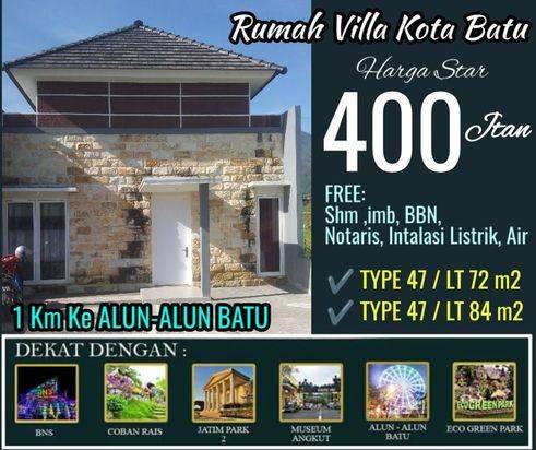 Ready stock rumah villa kota batu malang