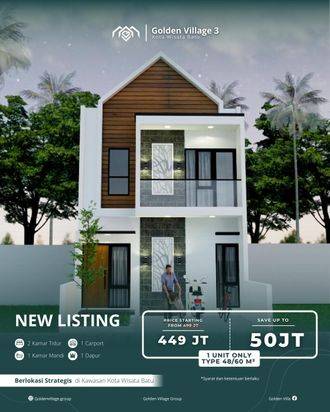 Rumah villa 2 lantai 400 Jutaan Kota Batu Malang