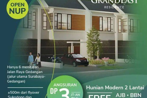 Dijual Murah Rumah Minimalis Grand East Masangan Sukodono Sidoarjo