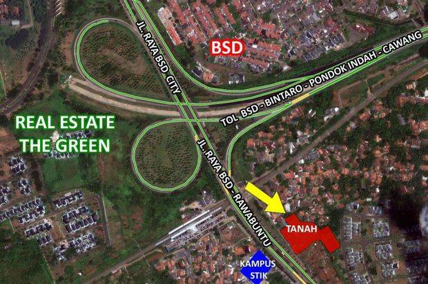 Tanah BSD murah pinggir jalan raya dekat tol cocok untuk hotel apartemen rumah duka mewah rumah sakit 