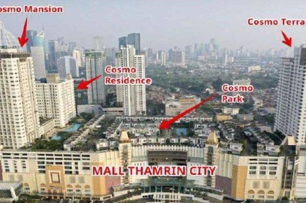 Apartemen Cosmo Terrace furnished bagus siap huni lantai tinggi