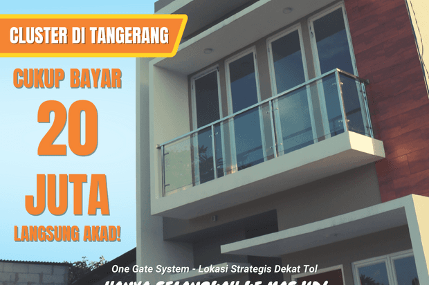 Rumah Cluster di Tangerang Lantai 2 Tipe 66 Lokasi Strategis Dekat Tol | The Royal Park Pinang