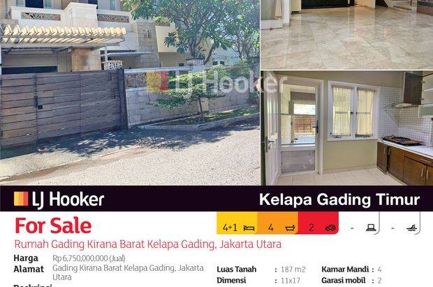 Rumah Gading Kirana Barat Kelapa Gading, Jakarta Utara