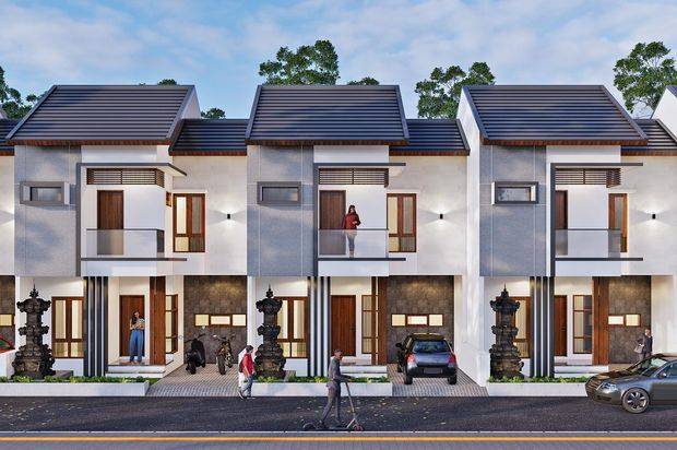 HUNIAN  MINIMALIS 2 LANTAI VIEW SAWAH DI PUSAT KOTA DENPASAR-BALI 