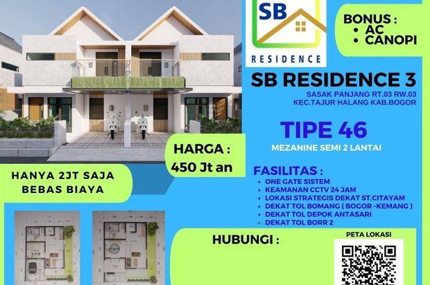 Dijual Rumah Type Mezanine SBR3 Citayam