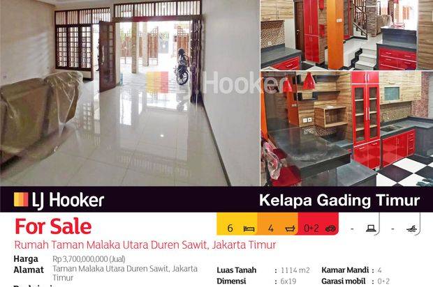 Rumah Taman Malaka Utara Duren Sawit, Jakarta Timur