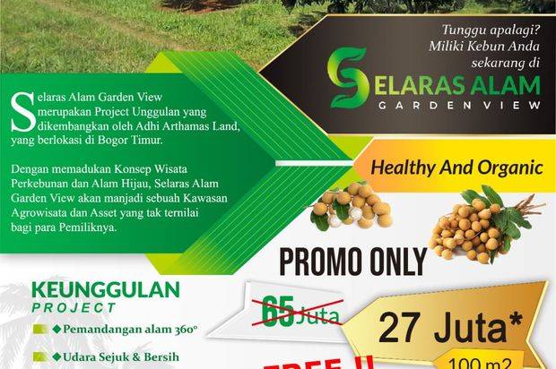 270RB PER METER DIJUAL TANAH KAVLING DI PUNCAK 2 BOGOR PROMO!!