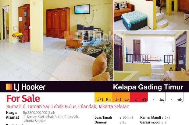 Rumah Jl. Taman Sari Lebak Bulus, Cilandak, Jakarta Selatan