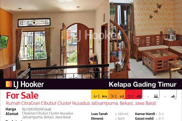 Rumah CitraGran Cibubur Cluster Nusadua Jatisampurna, Bekasi, Jawa Barat