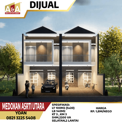 JUAL RUMAH DI JALAN MEDOKAN ASRI UTARA