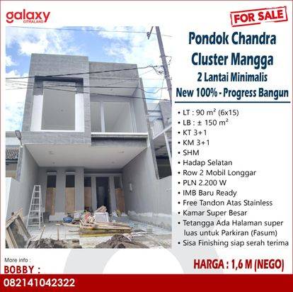 Rumah Baru 2 Lantai Pondok Tjandra Sidoarjo