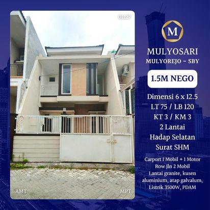 Rumah mulyosari surabaya timur siap huni nego murah