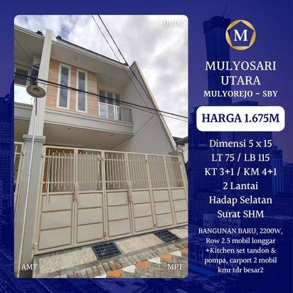 Rumah mulyosari utara mulyorejo siap huni baru gress row lebar