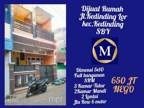 Jual Rumah Kedinding Lor dkt Kenjeran Surabaya Bebas Banjir Nego