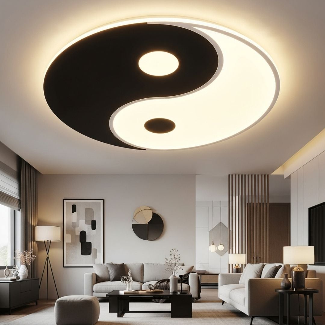 5. Desain Lampu Plafon Cover Berbentuk Yin-Yang