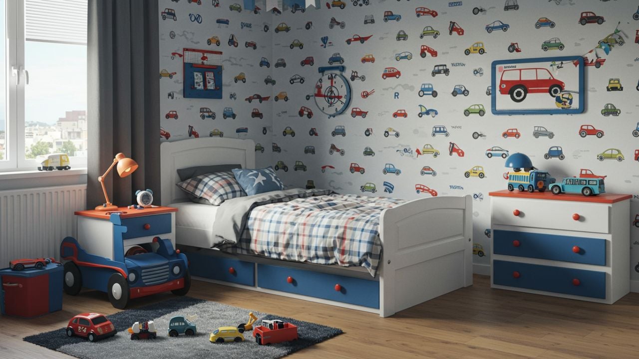 7. Dekorasi Kamar Anak Tema Mobil