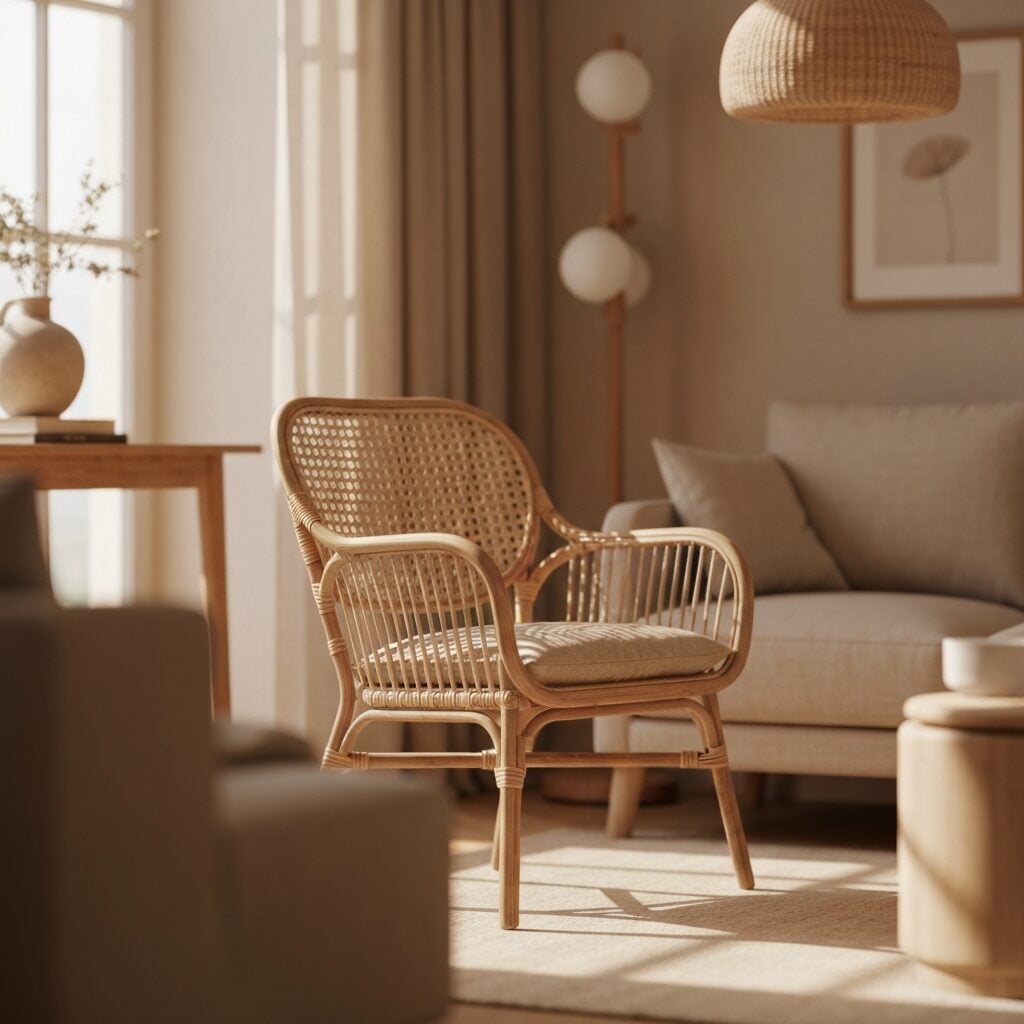 1. Kursi Rotan Bergaya Minimalis Modern