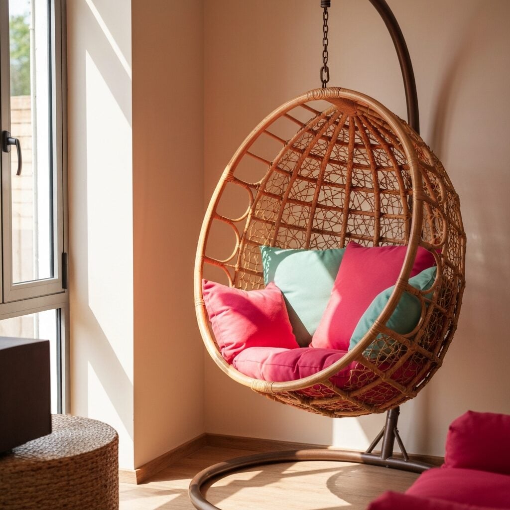 4. Kursi Rotan Bertingkat Swing Chair
